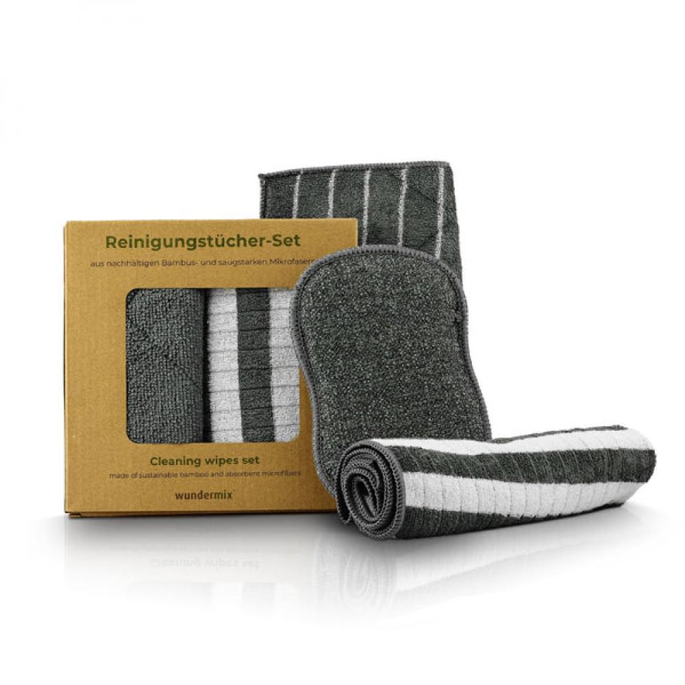 Reinigingsset bamboe microvezel - set van 3